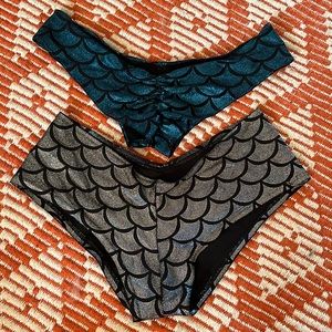 Set of two custom mermaid rave bottoms
